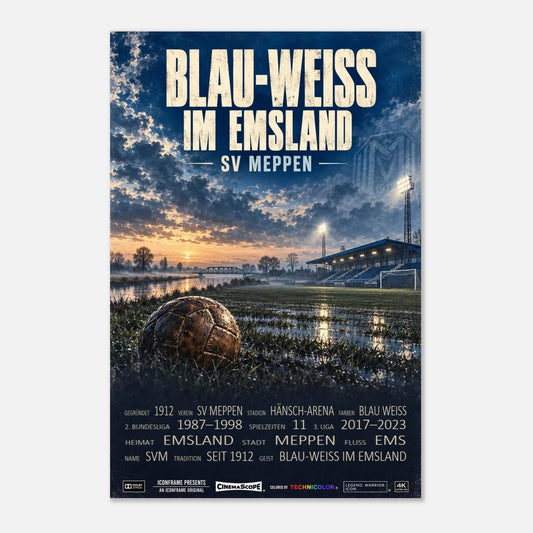 SV Meppen Poster „Blau-Weiss im Emsland“ – 60 × 90 cm, ohne Rahmen