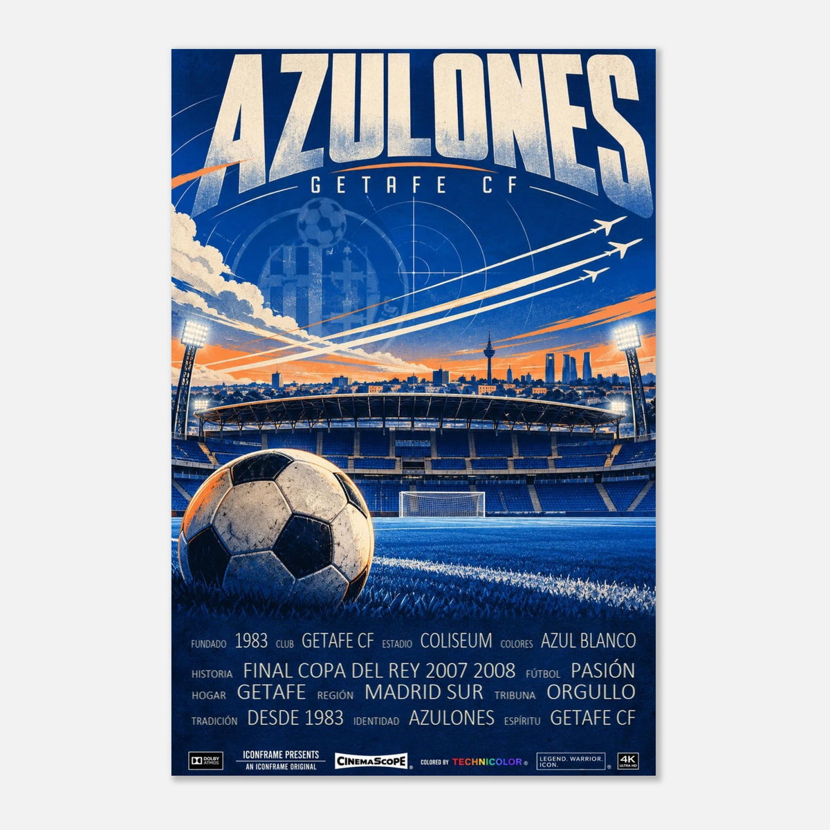 Getafe Poster „Azulones“ – 30 × 45 cm, ohne Rahmen vor hellem Hintergrund
