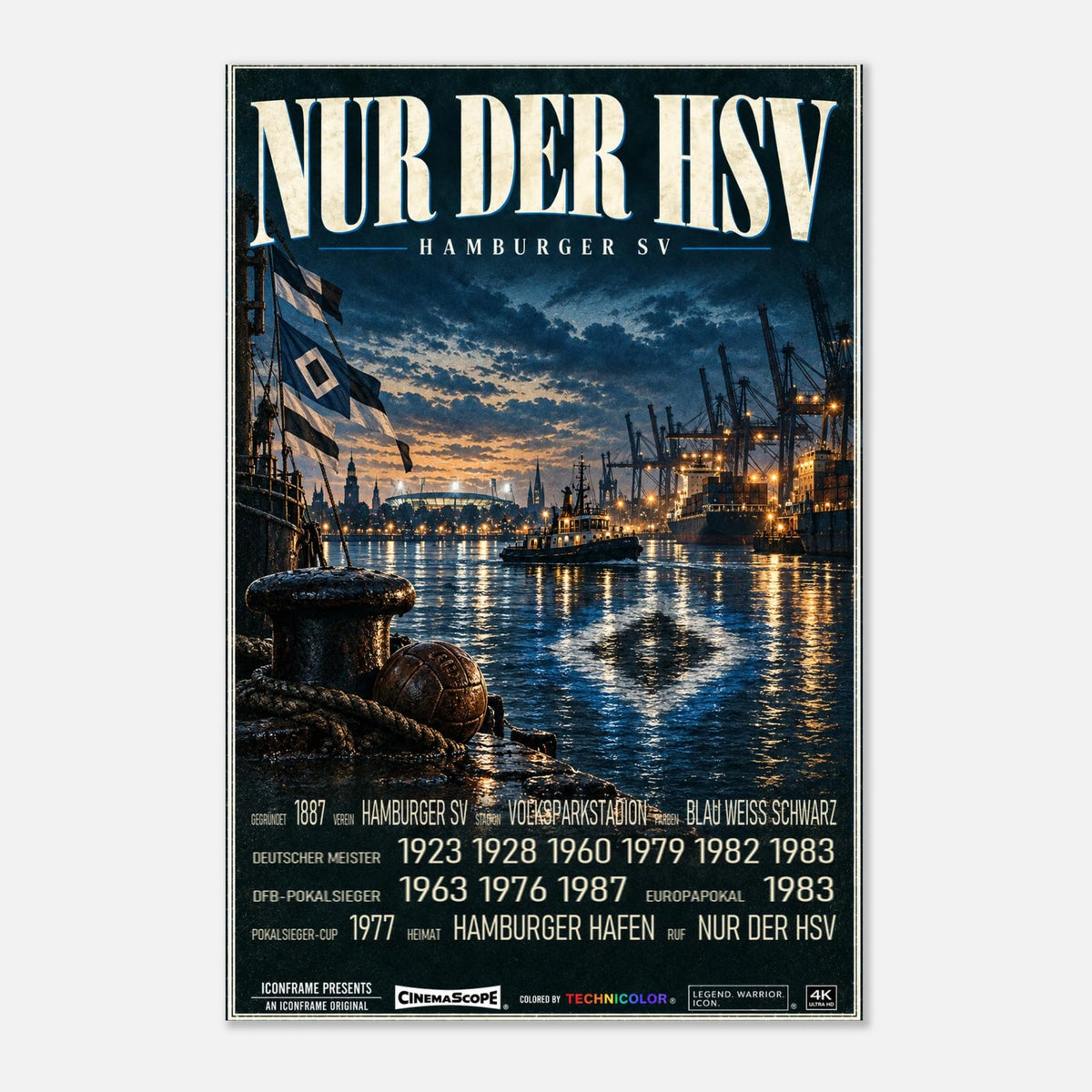 Hamburger SV Poster „Nur der HSV“ – 30 × 45 cm, ohne Rahmen vor hellem Hintergrund