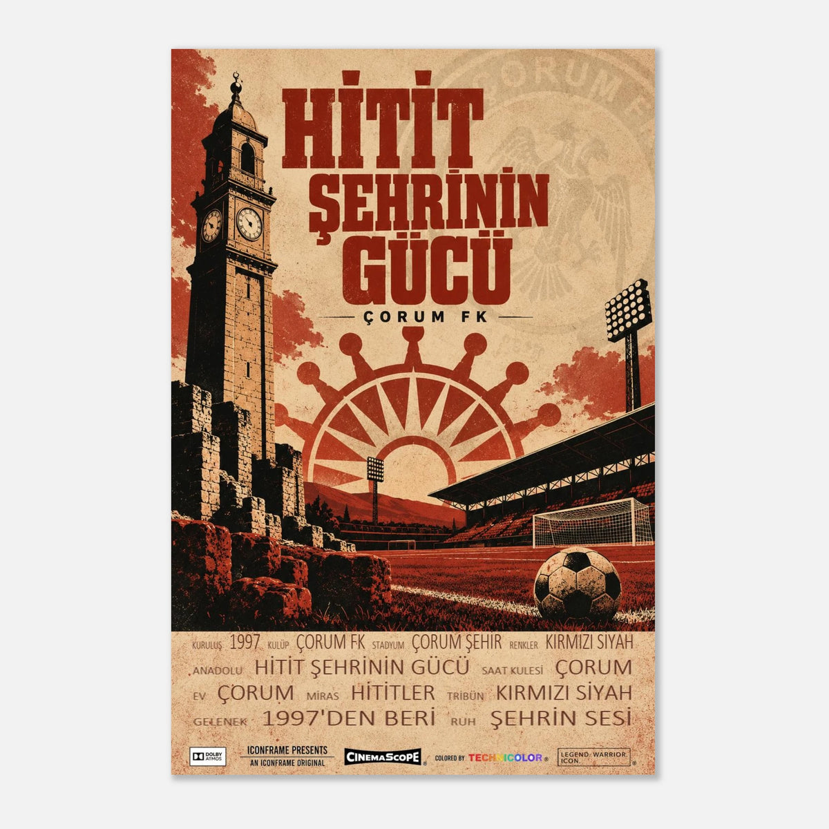Çorum FK Poster „Hitit Şehrinin Gücü“ – 40 × 60 cm, ohne Rahmen