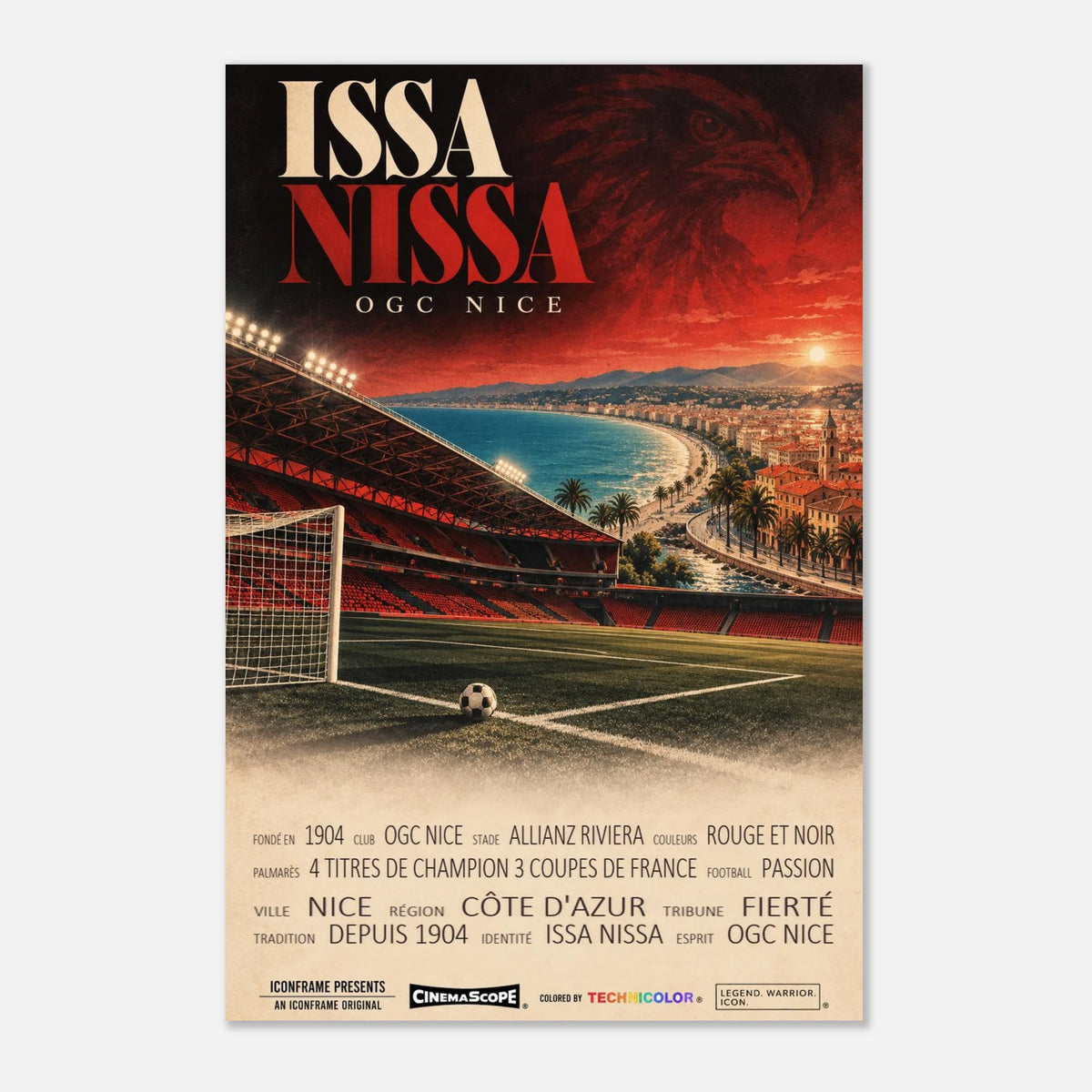 OGC Nizza Poster „Issa Nissa“ – 40 × 60 cm, ohne Rahmen