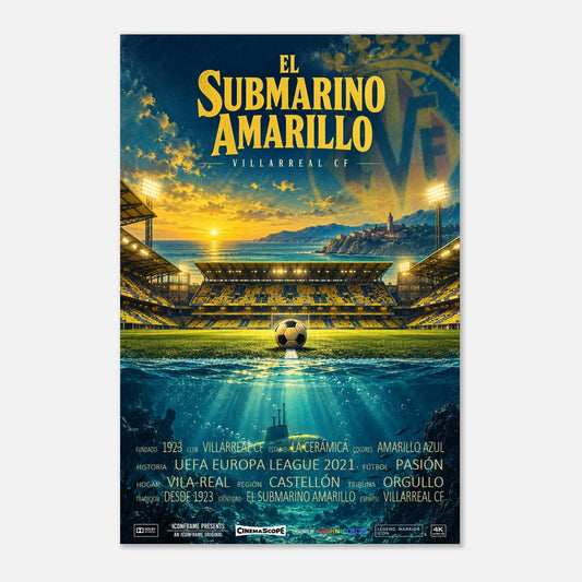 Villarreal Poster „El Submarino Amarillo“ – 60 × 90 cm, ohne Rahmen vor hellem Hintergrund