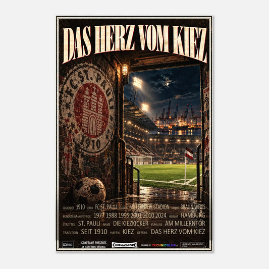 St. Pauli Poster „Das Herz vom Kiez“ – 60 × 90 cm, ohne Rahmen vor hellem Hintergrund