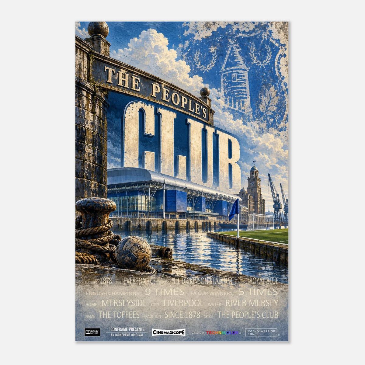 Everton Poster „The People's Club“ – 60 × 90 cm, ohne Rahmen vor hellem Hintergrund