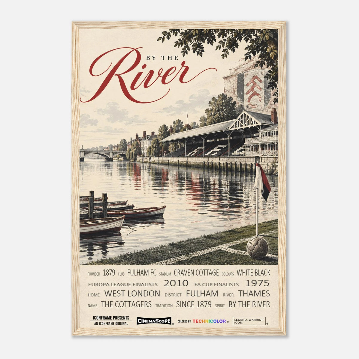 Fulham Poster „By the River“ – 30 × 45 cm, mit naturfarbenem Holzrahmen vor hellem Hintergrund