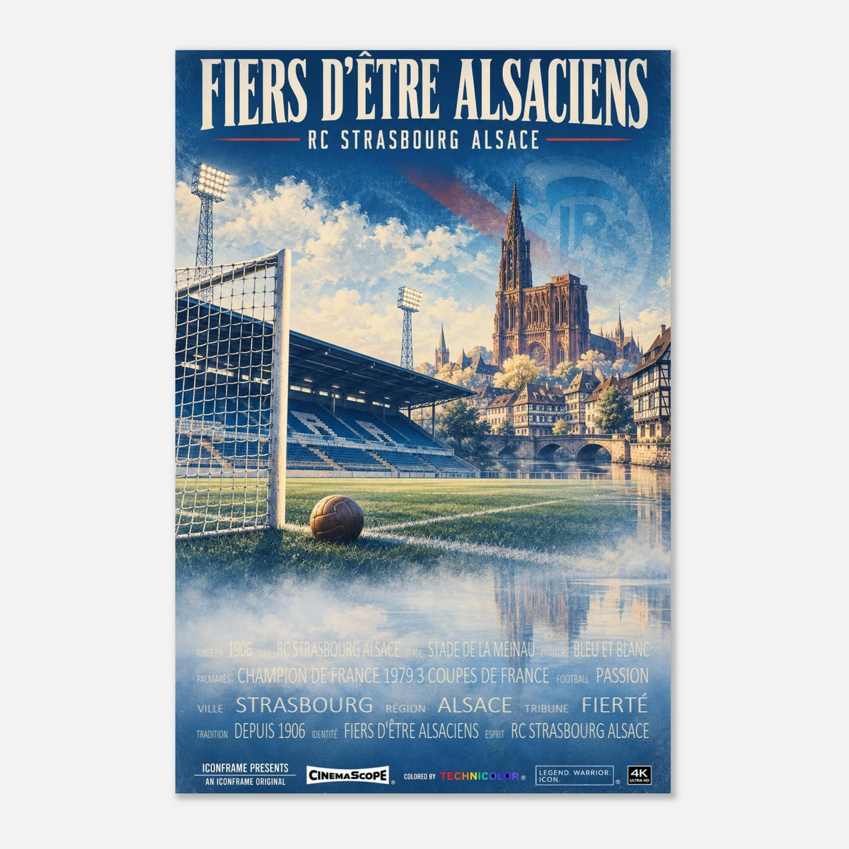Racing Straßburg Poster „Fiers d’être Alsaciens“ – 40 × 60 cm, ohne Rahmen