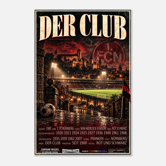 1. FC Nürnberg Poster „Der Club“ – 60 × 90 cm, ohne Rahmen vor hellem Hintergrund