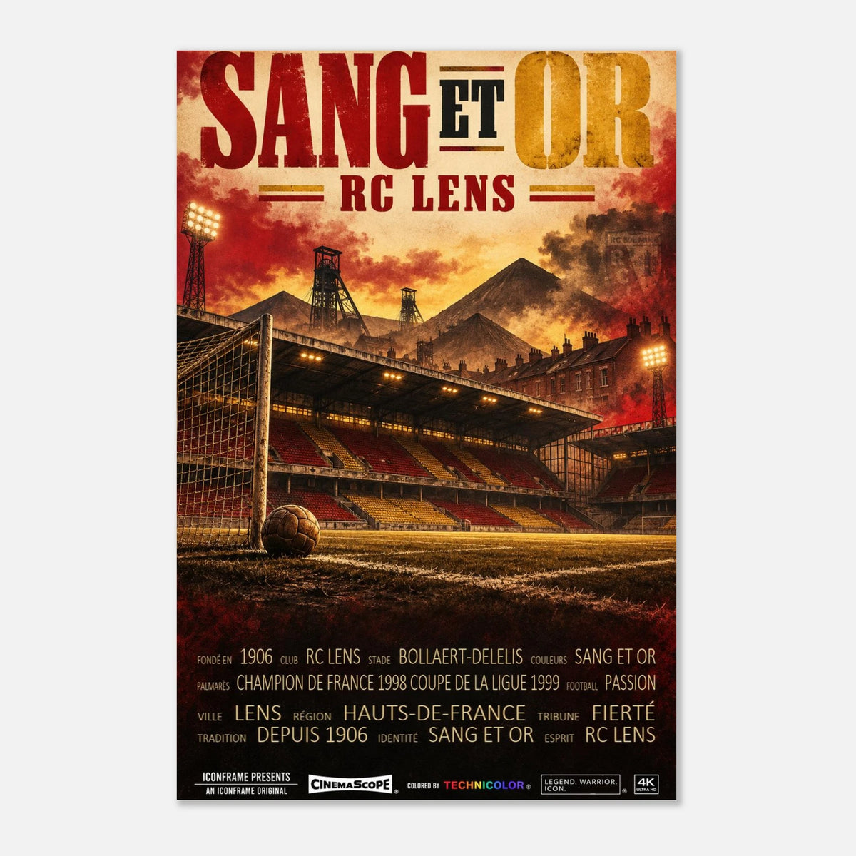 RC Lens Poster „Sang et Or“ – 30 × 45 cm, ohne Rahmen